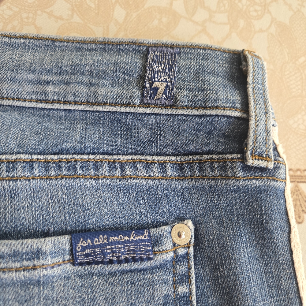 7 For All Mankind Roxanne Skinny Jeans Womens Size 32 Blue Double Racing Stripes - Picture 7 of 15